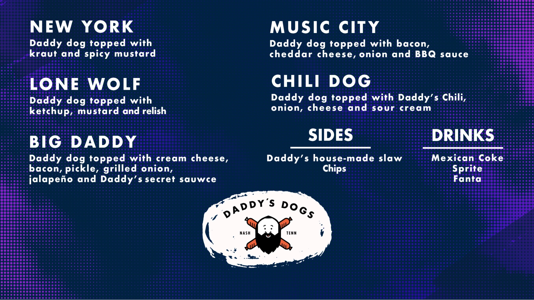 Battle of the Bands menu slide graphic